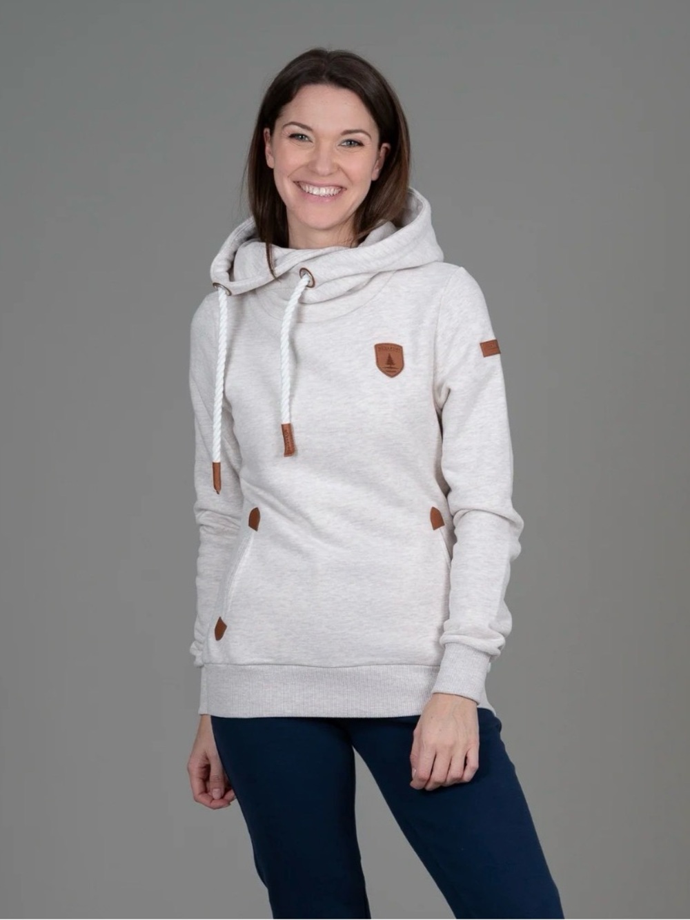Naketano Artemis Heather Oatmeal Cowl Neck Pullover Size M European Streetware